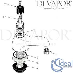 Ideal Standard Waterways Basin Pillar Taps Rim Mounted Spare Parts - IDL DV 312